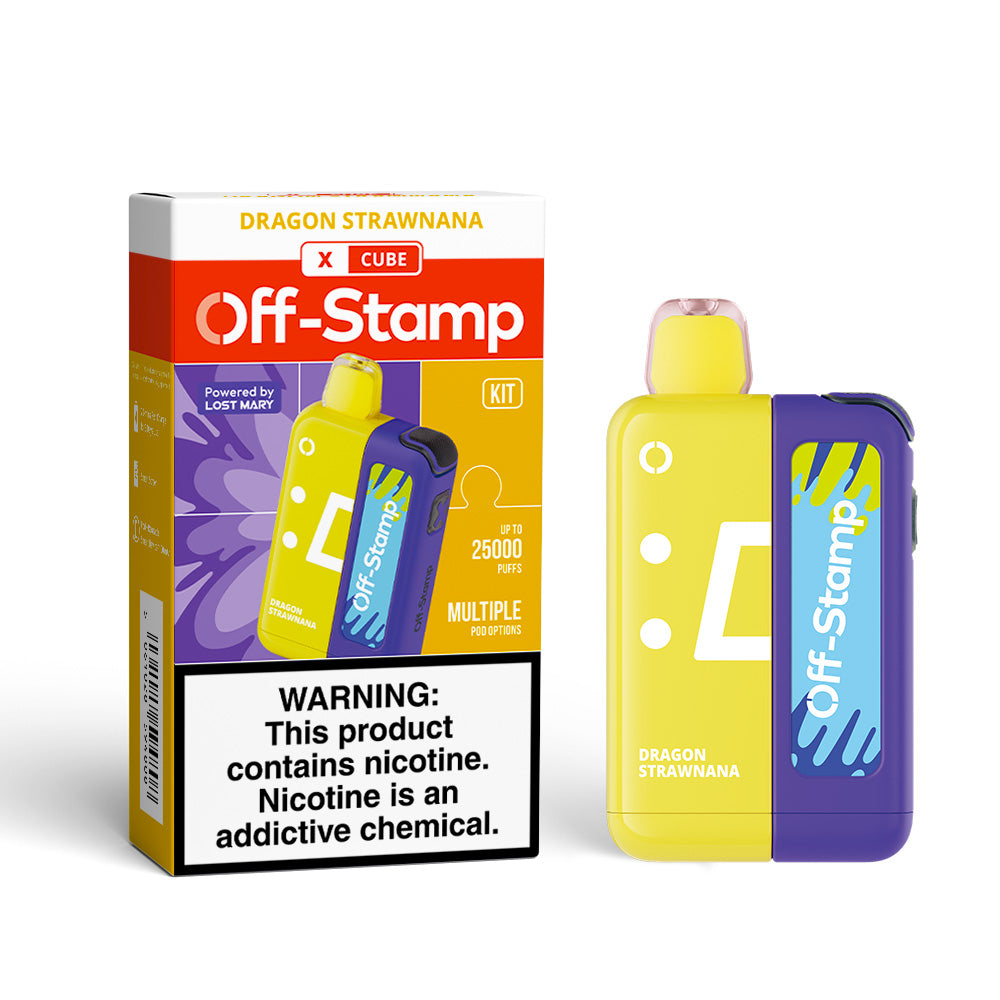 ⭐️TEXAS COMPLIANT ⭐️ | Off-Stamp X-CUBE 25K Disposable KIT Powered By LOST MARY – 25,000 Puffs