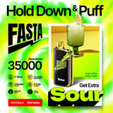 FASTA Burrst 35000 SOUR Series Special Edition Device with 35,000 Puff Capacity and interactive screen.