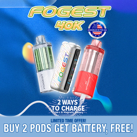 FOGEST 40K Disposable Pod with 20mL capacity and dual mesh coil – Made in USA, compatible with FOGER 35K Kit