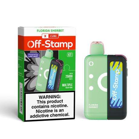 ⭐️TEXAS COMPLIANT ⭐️ | Off-Stamp X-CUBE 25K Disposable KIT Powered By LOST MARY – 25,000 Puffs