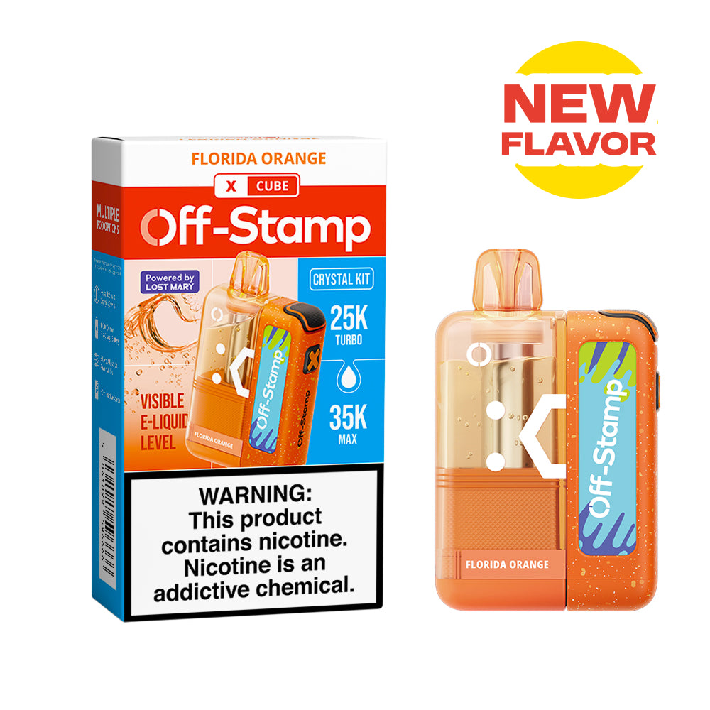 ⭐️TEXAS COMPLIANT ⭐️ | Off-Stamp X-CUBE "Crystal Cube" 35K Disposable KIT – 35,000 Puffs