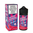 Fruit Monster Mixed Berry E-Liquid featuring strawberries, raspberries, blackberries, and blueberries in a 100mL unicorn bottle.