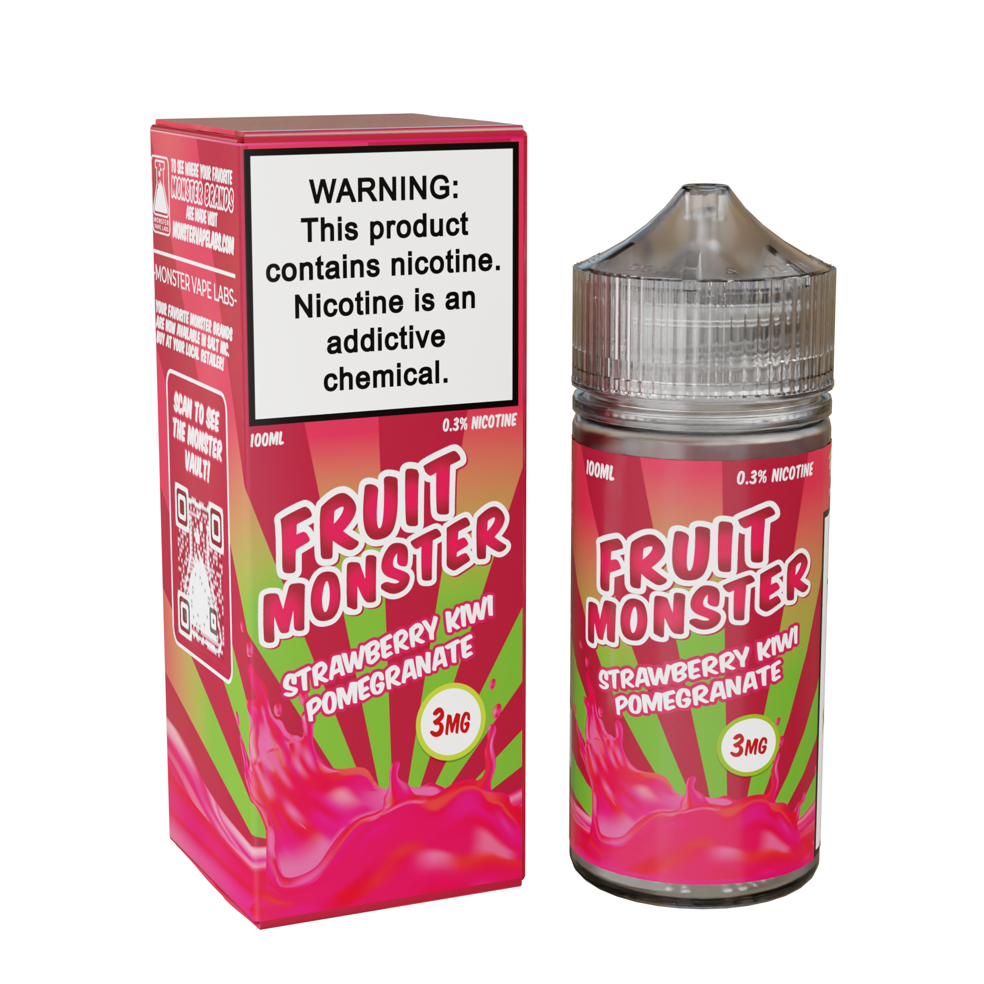 Fruit Monster Strawberry Kiwi Pomegranate E-Liquid – 100mL