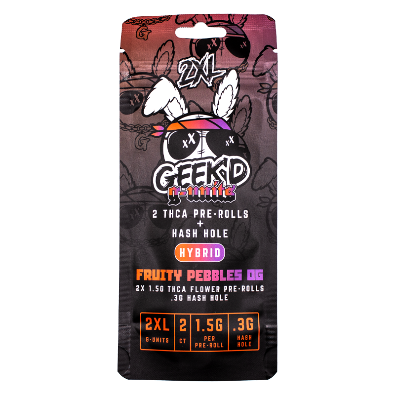 GEEK'D g-units 2XL THCA Pre-Rolls + Hash Hole 1.5g - 2 Count