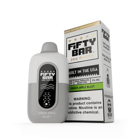 FIFTY BAR "White Series" 20K Puff  Powered By BEARD Vape Co. Disposable Device - 20000 Puffs