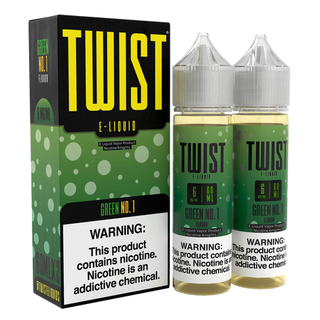 Twist E-Liquid Green No.1 – 120mL twin pack of honeydew and cantaloupe vape juice with a naturally sweet and refreshing flavor.