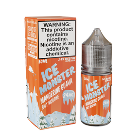 Ice Monster Salt – Mangerine Guava – 30mL nicotine salt e-liquid featuring juicy mango, zesty tangerine, tangy guava, and a refreshing menthol exhale.