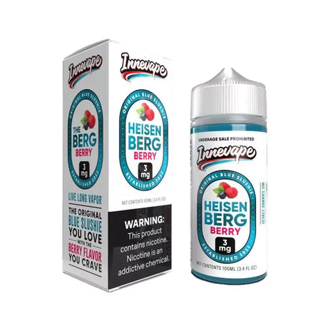 Innevape Heisenberg Berry – 100mL e-liquid featuring bold blue raspberry slushie flavor with a juicy berry twist.