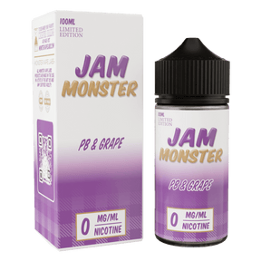 Jam Monster - PB & Grape – 100mL e-liquid featuring peanut butter and grape jam flavor for smooth, bold clouds.