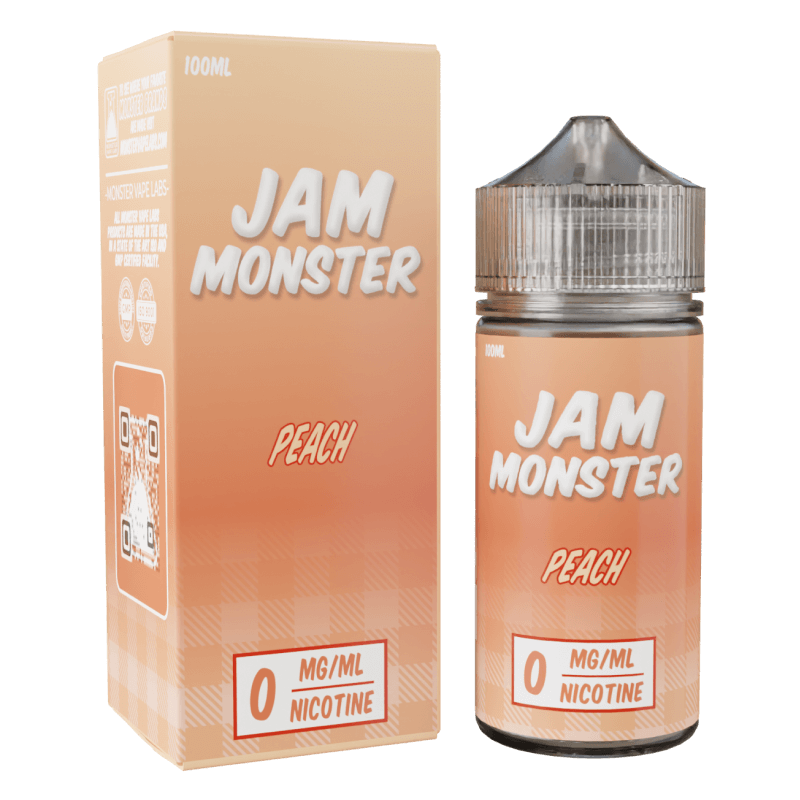 Jam Monster - Peach – 100mL e-liquid featuring peach jam, butter, and toast flavor for smooth, bold clouds.