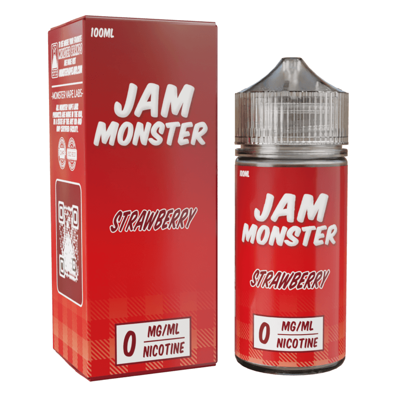 Jam Monster - Strawberry – 100mL e-liquid featuring sweet strawberry jam, butter, and toast for bold clouds.