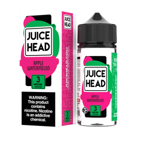 Juice Head Apple Watermelon 100mL e-liquid bottle featuring a refreshing apple and watermelon flavor profile.