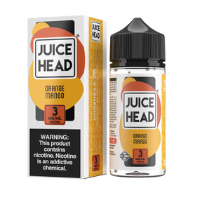Juice Head Orange Mango 100mL e-liquid bottle featuring a refreshing orange and tropical mango flavor combination.