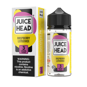 Juice Head Raspberry Lemonade 100mL e-liquid bottle showcasing a sweet and tangy raspberry lemonade flavor combination.