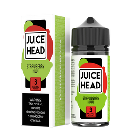 Juice Head Strawberry Kiwi 100mL e-liquid bottle featuring a fruity blend of strawberries and kiwi flavors.