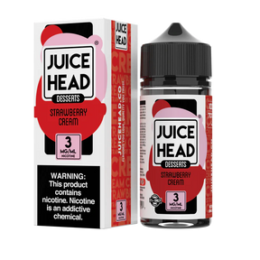 Juice Head Desserts Strawberry Cream 100mL E-Liquid – Sweet Strawberry and Whipped Cream Flavor