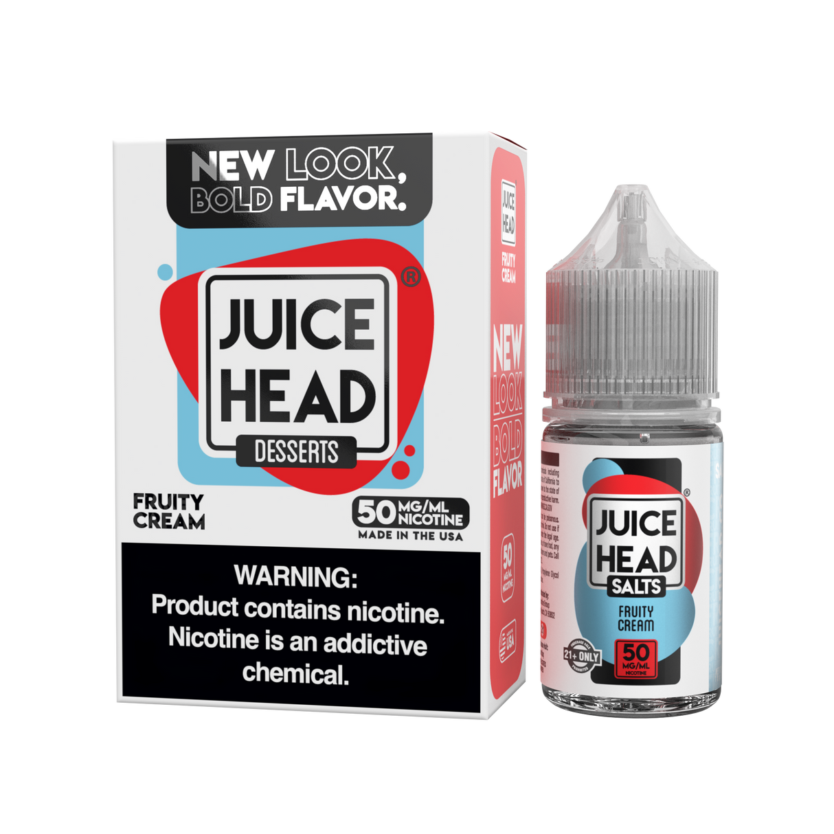 Juice Head Salts Fruity Cream 30ML – Mixed Berries, Vanilla Cream, and Lime Nic Salt