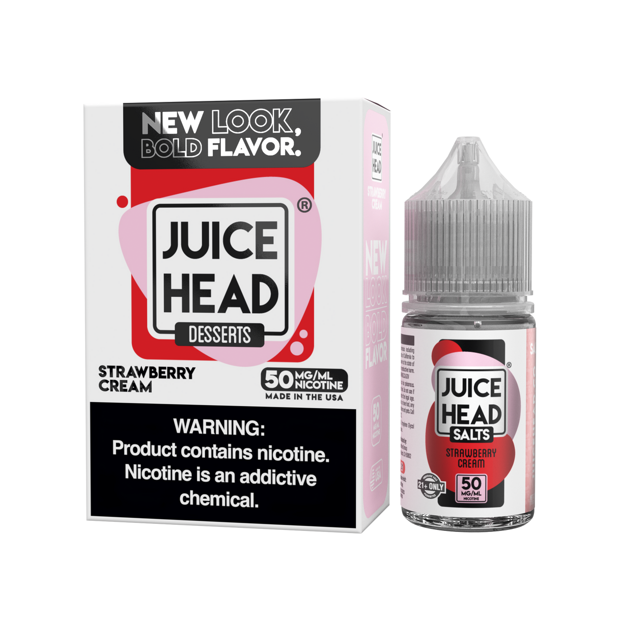 Juice Head Salts Strawberry Cream 30 mL – Strawberry Cereal Cream Nic Salt Vape Juice