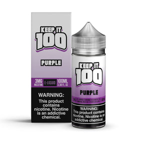 KEEP IT 100 Purple E-Liquid – 100ML Bottle with Classic Grape Soda Flavor