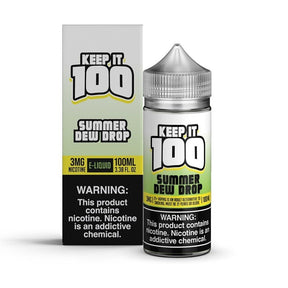 KEEP IT 100 Summer Dew Drop E-Liquid – 100ML Bottle with Honeydew & Lemon-Lime Flavor