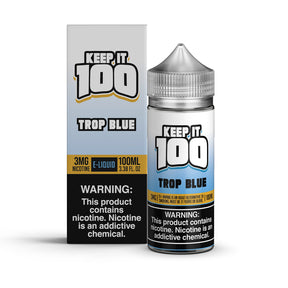 KEEP IT 100 Trop Blue E-Liquid – 100ML Bottle with Blue Razz & Tropical Fruit Blend