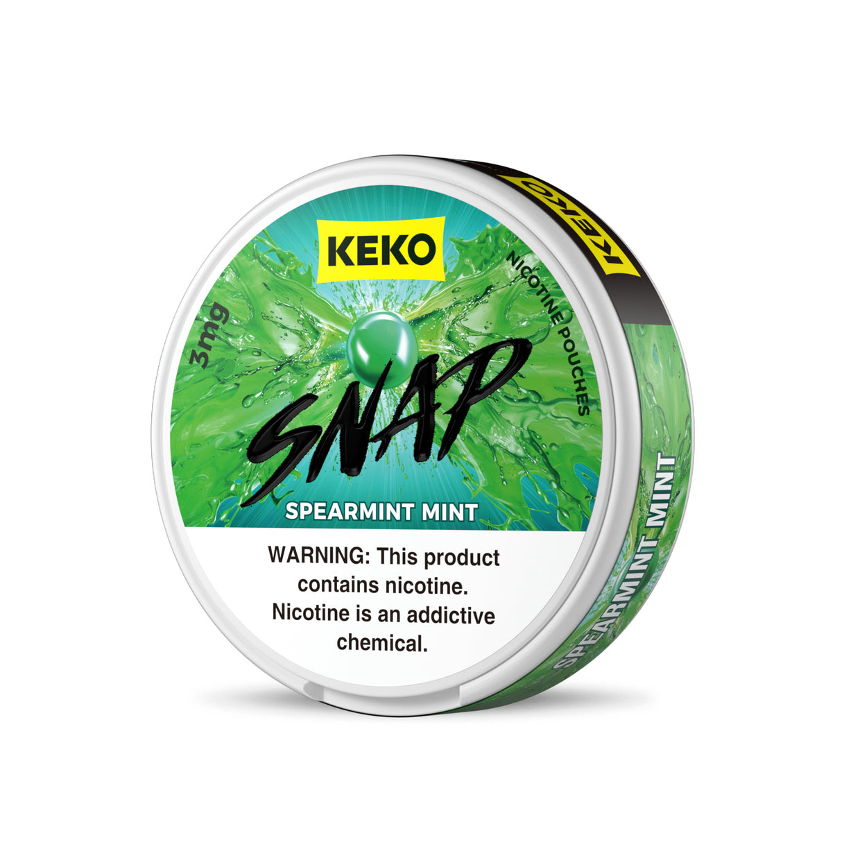 KEKO SNAP Spearmint Mint Nicotine Pouches – 15 Count with Crush Capsule
