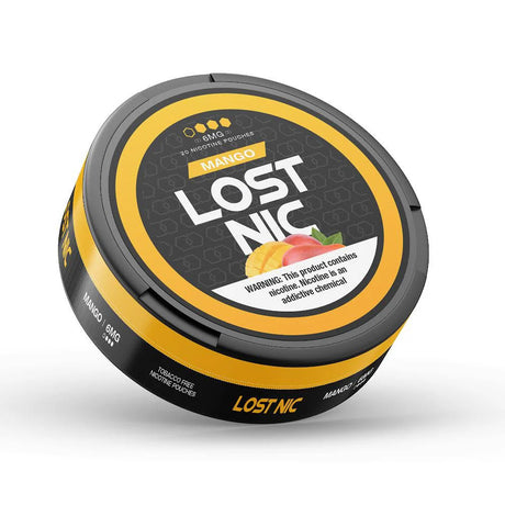 LOST NIC Mango Nicotine Pouches 20-count with bold tropical mango flavor for a clean, convenient nicotine experience.