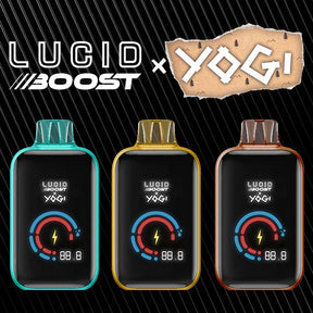 LUCID BOOST x YOGI 20,123 Puff Disposable Device with HD Display and Dual Mesh Coils