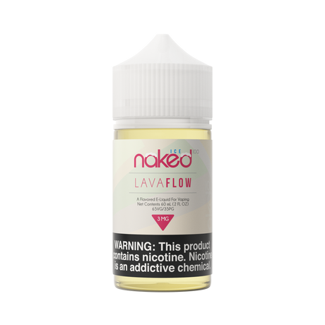 Bottle of Lava Flow ICE by Naked 100 with tropical fruit and menthol flavor profile