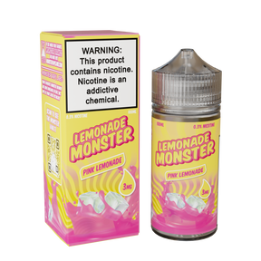 Lemonade Monster Pink Lemonade – 100mL e-liquid with sweet and sour pink lemon flavor and fruity undertones in a 75/25 VG/PG blend.