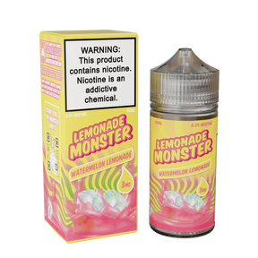 Lemonade Monster Watermelon Lemonade – 100mL e-liquid with sweet watermelon and zesty lemon in a 75/25 VG/PG blend.