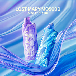 Lost Mary MO5000 – 5000 puff rechargeable disposable vape with mesh coil technology and USB Type-C fast charging.