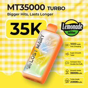 Lost Mary MT35K Lemonade Edition 35000 Puff Disposable with Dual Modes and Citrus Flavor Blend