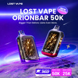 Lost OrionBar 50K V2 – 50,000 Puff Rechargeable Disposable with Galaxy Display and Dual Mesh Coils