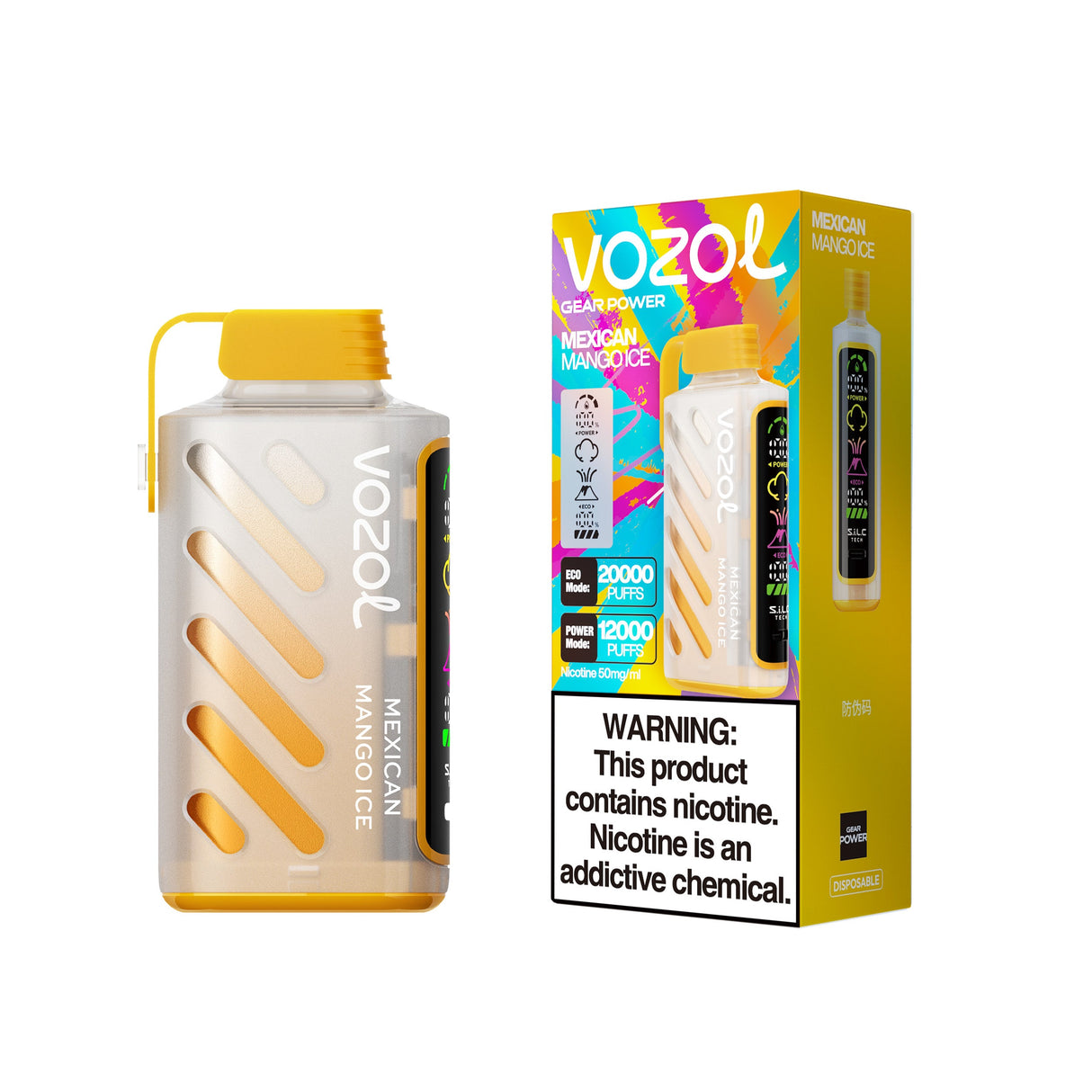 VOZOL Gear Power 20K Puffs Rechargeable Disposable Device - 20000 Puff ...