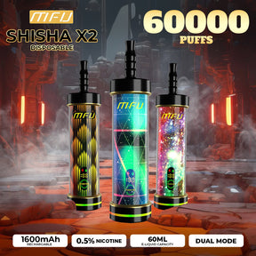 MFU Shisha X1 40K Disposable E-Hookah – 1400mAh Battery, 40mL E-Liquid, 40,000 Puff Capacity, Adjustable Airflow.
