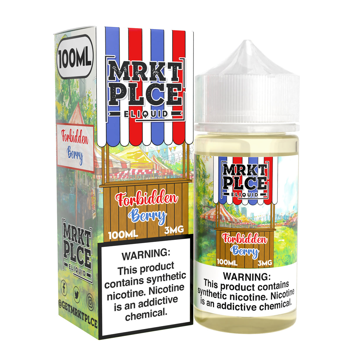 MRKT PLCE Forbidden Berry 100ml bottle with tropical fruit and mixed berry flavors