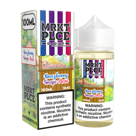 MRKTPLCE Brazberry Grape Acai 100mL bottle with grape, tart acai, and exotic brazberry flavors.