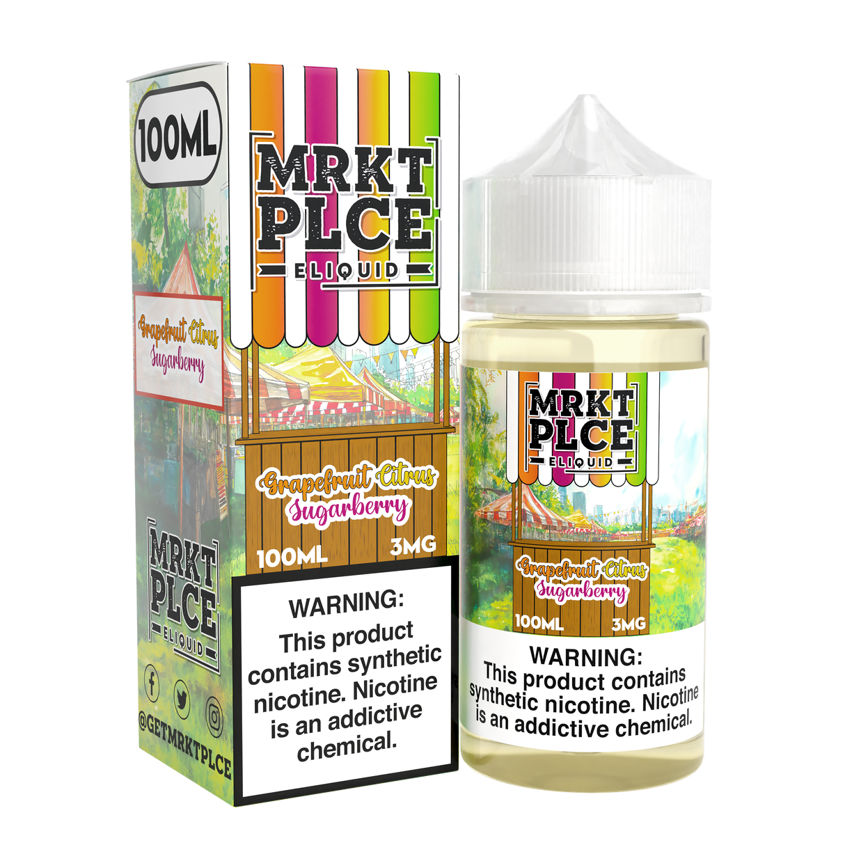 MRKTPLCE Grapefruit Citrus Sugarberry 100mL e-liquid featuring grapefruit, citrus, and sweet sugarberry flavors.