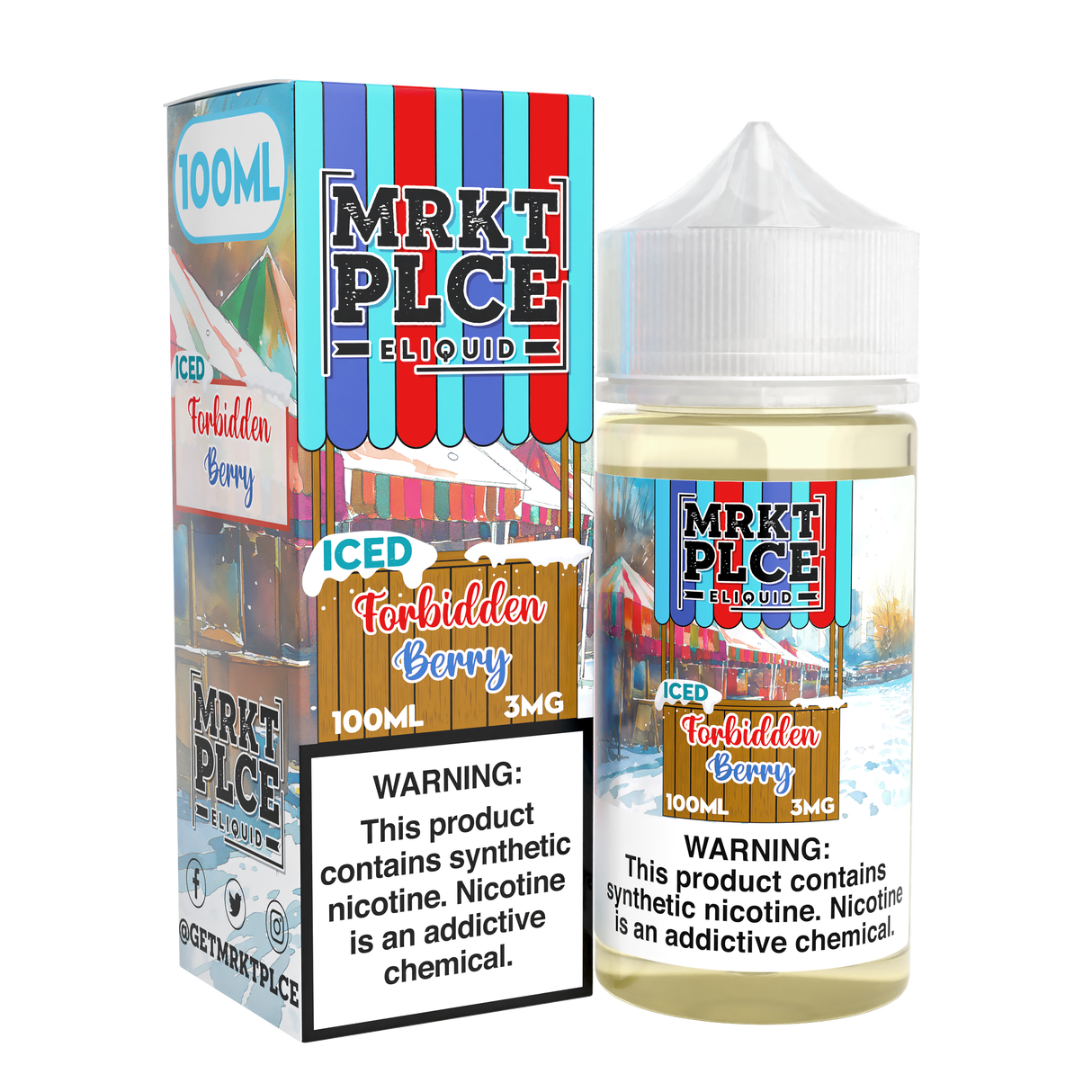 MRKTPLCE ICED Forbidden Berry 100mL bottle with tropical fruit, mixed berries, and an icy finish.