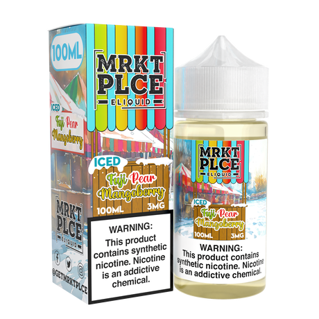 MRKTPLCE ICED Fuji Pear Mangoberry 100mL bottle with icy Fuji apple, pear, mango, and berry flavors.