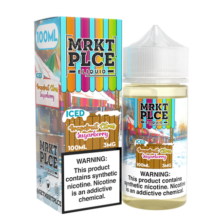 MRKTPLCE ICED Grapefruit Citrus Sugarberry 100mL bottle with icy grapefruit, citrus, and sugarberry flavors.