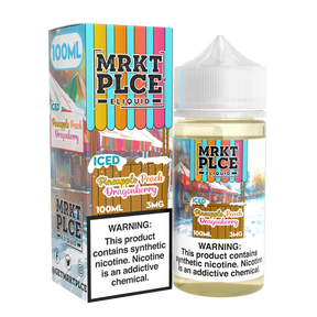 MRKTPLCE ICED Pineapple Peach Dragonberry 100mL bottle featuring icy pineapple, peach, and dragonfruit flavors.