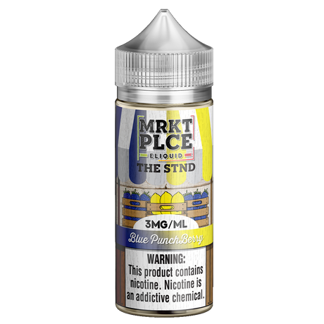 MRKTPLCE THE STND Blue Punch Berry 100mL bottle with sour blue raspberry lemonade and lime flavor.