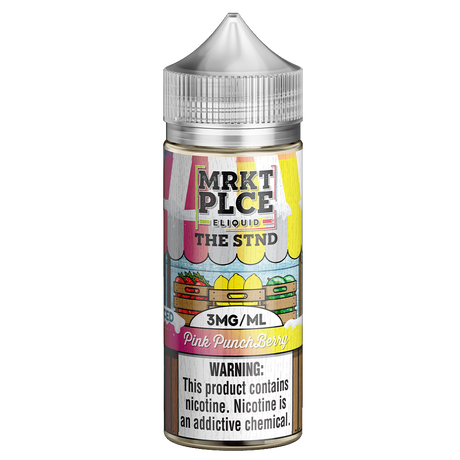 MRKTPLCE THE STND ICED Pink Punch Berry 100mL bottle featuring frosty strawberry, watermelon, lemonade, and lime flavors.
