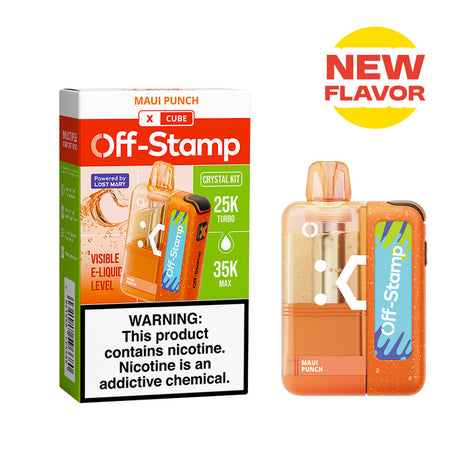 ⭐️TEXAS COMPLIANT ⭐️ | Off-Stamp X-CUBE "Crystal Cube" 35K Disposable KIT – 35,000 Puffs
