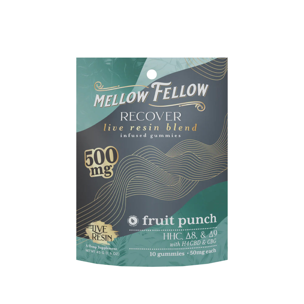 Mellow Fellow Recover Blend Live Resin M-Fusions Edibles Gummies - Fruit Punch 500mg (10 Count)