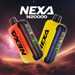 NEXA N20000 Disposable Device featuring 20,000 puffs, Turbo Mode, Regular Mode, and customizable airflow.