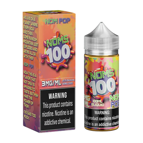 NOMS 100 Nom Pop 100ML Bottle – Cherry, Blue Raspberry, and Citrus Lime Flavor E-Liquid