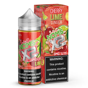 120mL NOMS X2 by NOMENON Cherry Lime Ginger E-Liquid Bottle – Sweet, Tangy, and Spiced Flavor Profile